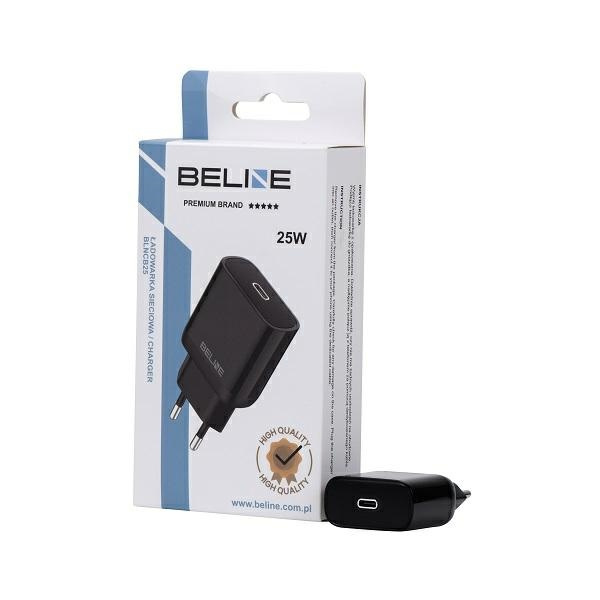 Beline Ład. siec. 1x USB-C 25W czarna/black (only head) PD 3.0  BLNCB25 GaN