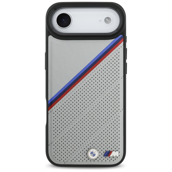 Etui BMW M Tricolor Metal Logo MagSafe   do iPhone 17 Air szary