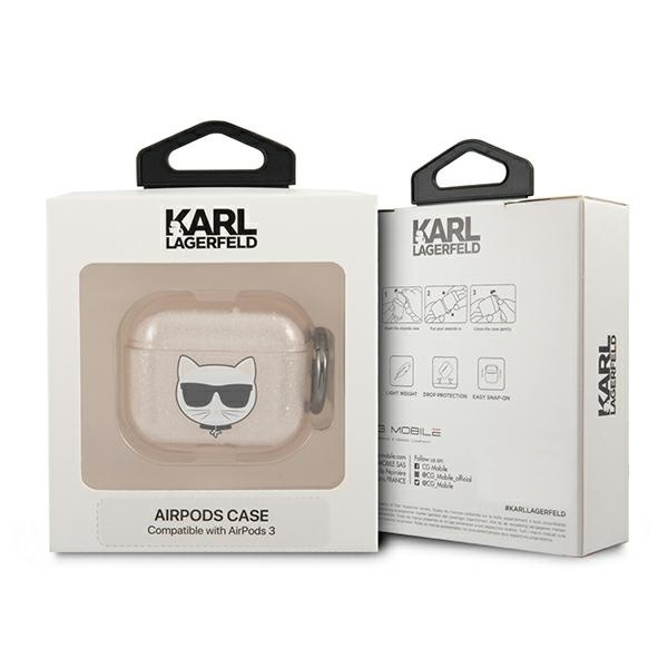 Etui KARL LAGERFELD Apple AirPods 3 Glitter Choupette Złoty Case