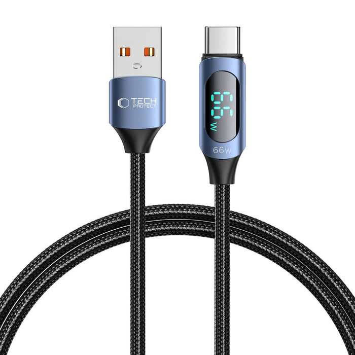 TECH-PROTECT ULTRABOOST LED USB-C CABLE 66W/6A 100CM BLUE