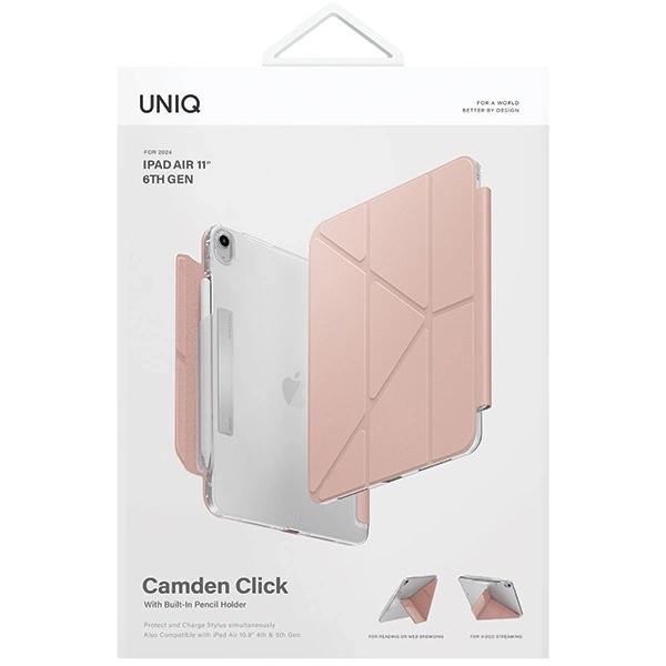 Etui UNIQ Camden Click na iPad Air 11" 2024 - różowe