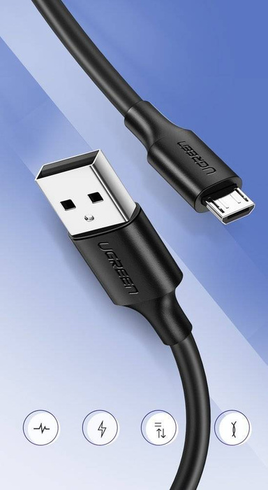 Ugreen kabel przewód USB - micro USB 2A 1m czarny (60136)