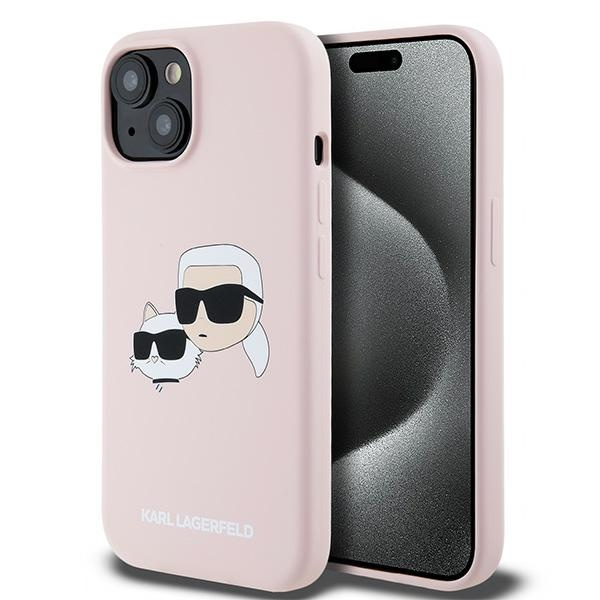 Etui Karl Lagerfeld KLHMP15SSKCHPPLP iPhone 15 / 14 / 13 6.1" różowy/pink hardcase Silicone Karl & Choupette MagSafe