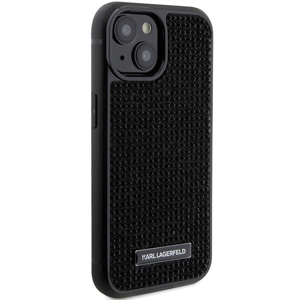 Etui Karl Lagerfeld KLHCP15SHDSPLK iPhone 15 6.1" czarny/black hardcase Rhinestone Logo Metal Plate