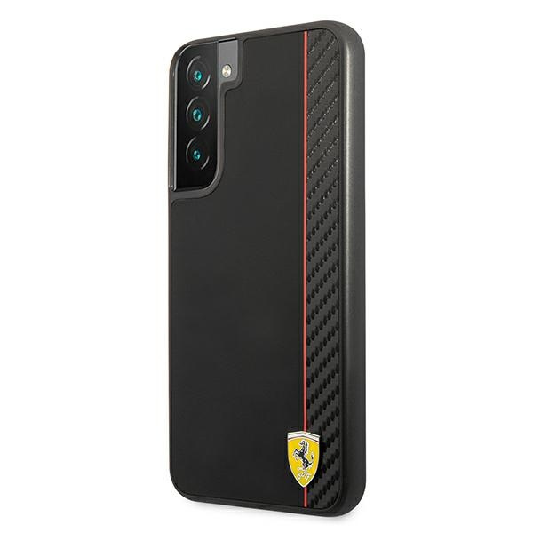 Etui FERRARI Samsung Galaxy S22 Plus On Track Carbon Stripe Czarny Hardcase