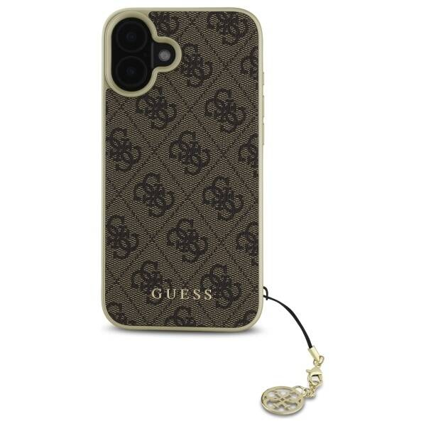 Etui Guess iPhone 16 Plus brązowy/brown hardcase 4G Charms Collection