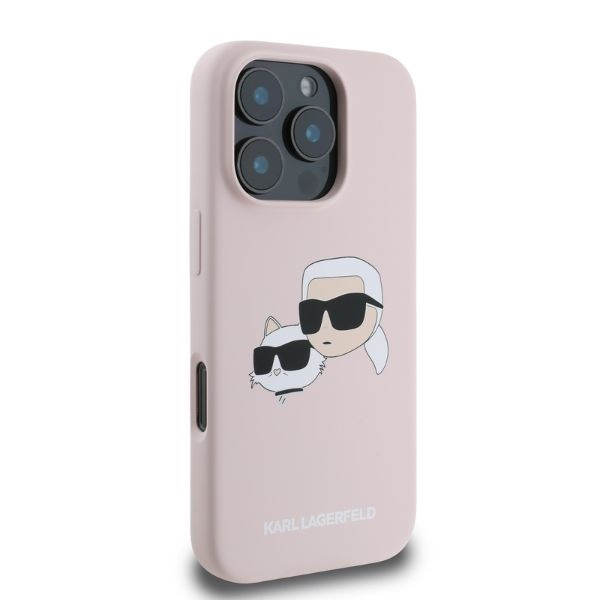Etui Karl Lagerfeld iPhone 16 Pro różowy/pink HC MagSafe Sil Double Heads Print