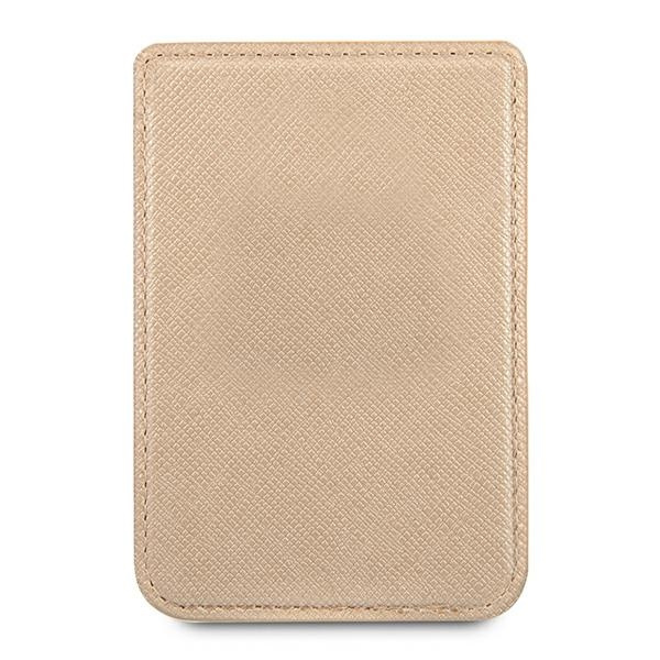 Etui Na Karty GUESS Wallet Card Slot MagSafe Saffiano Złoty Case