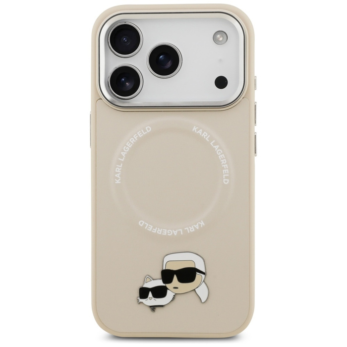 Etui Karl Lagerfeld Karl & Choupette     Pins MagSafe do iPhone 17 Pro beżowy