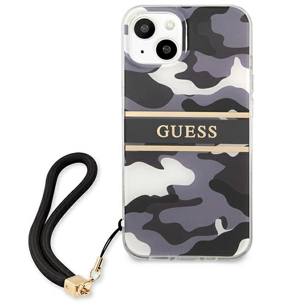 Etui GUESS Apple iPhone 13 Camo Strap Collection Czarny Hardcase