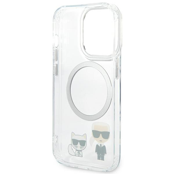 Etui Karl Lagerfeld iPhone 14 Pro 6,1" hardcase przeźroczysty/transparent Karl & Choupette Aluminium Magsafe