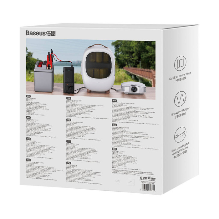 Baseus IGBT samochodowa przetwornica inwerter prądu 300W 220V (wtyczka CN/EU) czarny (CGNB010101)