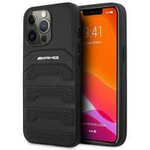 Etui AMG iPhone 14 Pro 6,1" czarny/black hardcase Leather Debossed Lines