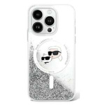 Etui Karl Lagerfeld iPhone 16 Plus 6.7" hardcase transparent Liquid Glitter Karl&Choupette Head Magsafe