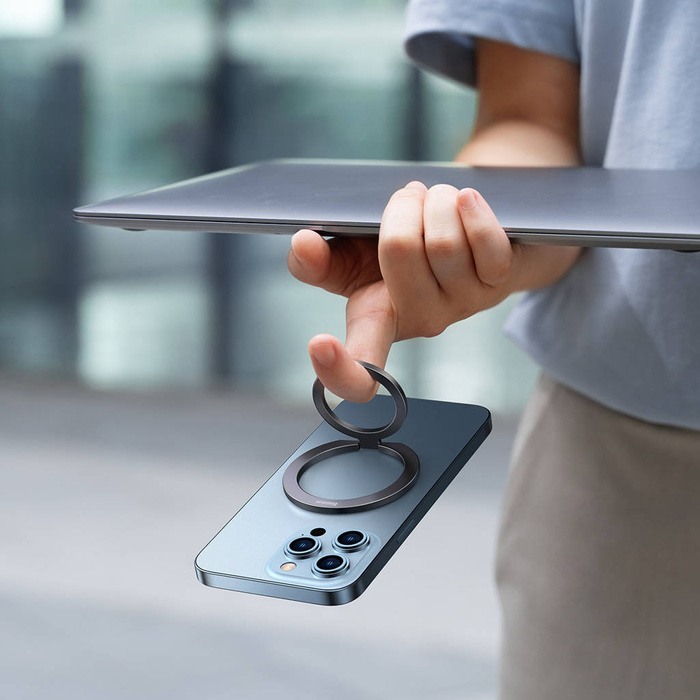 Baseus Halo magnetyczny uchwyt ring podstawka do telefonu szary (SUCH000013)