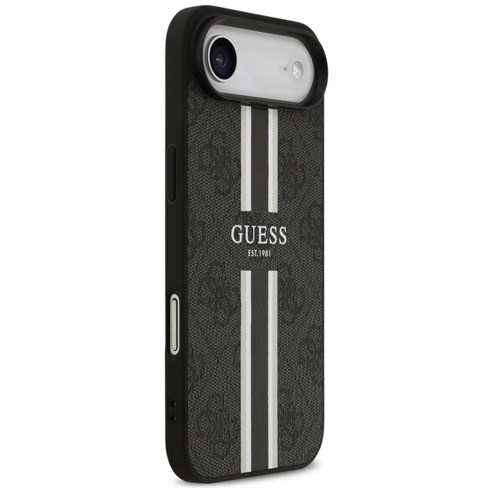 Etui Guess 4G Printed Stripes MagSafe do iPhone 17 Air czarny