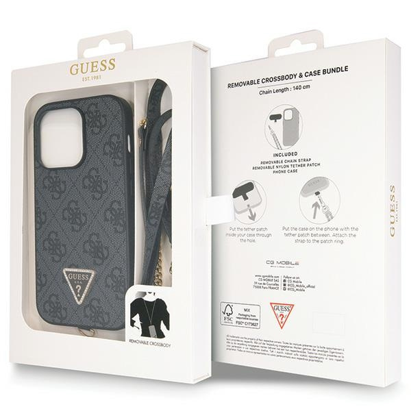 Etui Guess GUHCP14LP4TDSCPK iPhone 14 Pro 6.1" czarny/black hardcase Crossbody 4G Metal Logo Case