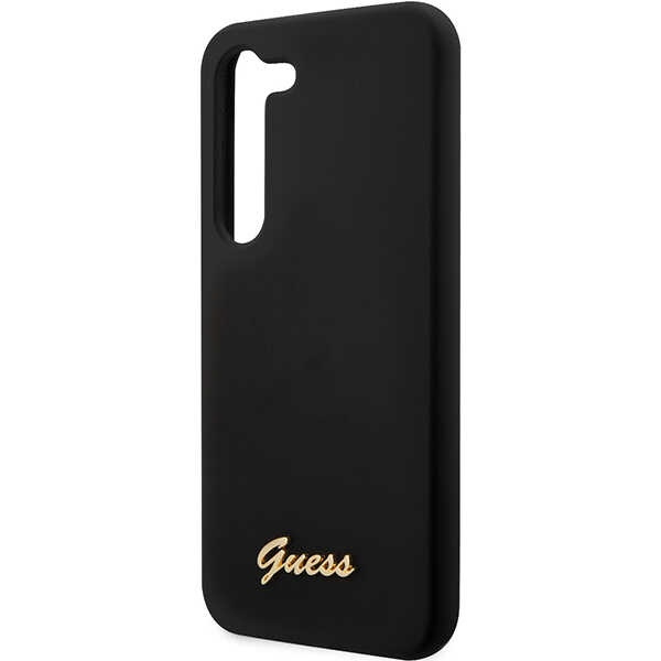 Etui Guess GUHCS23SSLSMK S23 S911 czarny/black hardcase Silicone Vintage Gold Logo Case