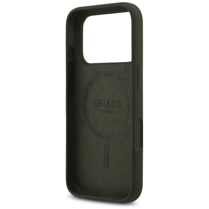 Etui Guess Silicone Triangle Logo        MagSafe do iPhone 17 Pro khaki