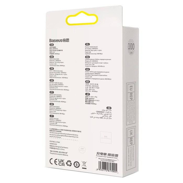 Baseus Glimmer Series kabel z szybkim ładowaniem USB - Lightning 480Mb/s 2.4A 1m czarny