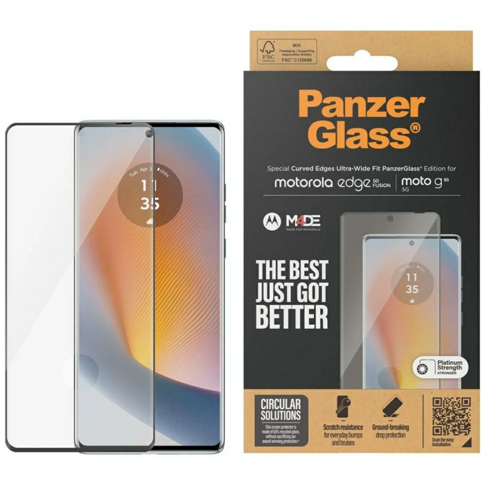 Szkło hartowane PanzerGlass Ultra-Wide   Fit do Motorola Edge 50 Fusion / Moto G85