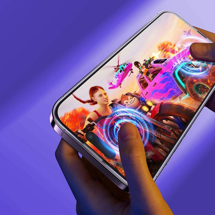 Baseus szkło hartowane do iPhone 14 Pro na cały ekran z osłoną na głośnik 0.3mm + ramka montażowa