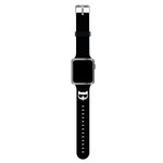 Pasek KARL LAGERFELD Apple Watch 42 44 45mm Strap Silicone Choupette Heads Czarny