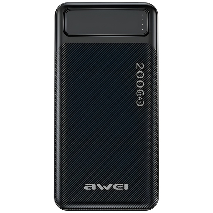 AWEI PowerBank P6K 20000mAh czarny/black 2xUSB/PD/Micro-USB