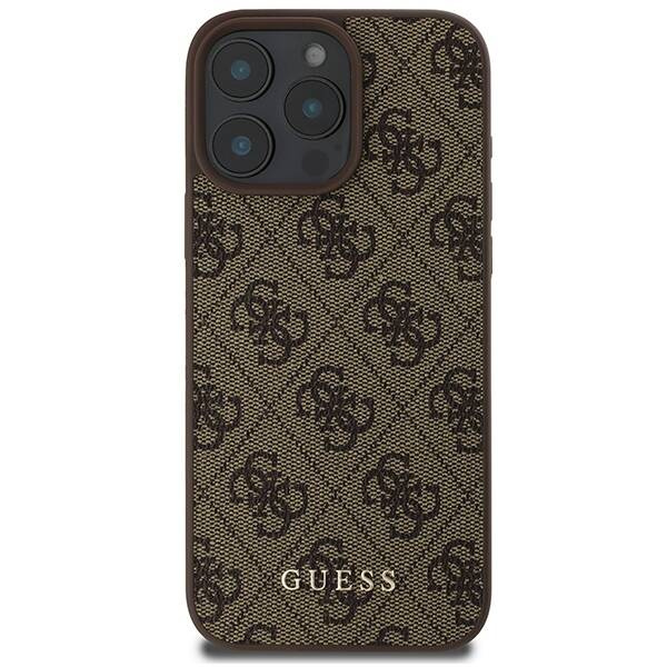 Etui Guess iPhone 16 Pro Max brązowy/brown hard case 4G Classic