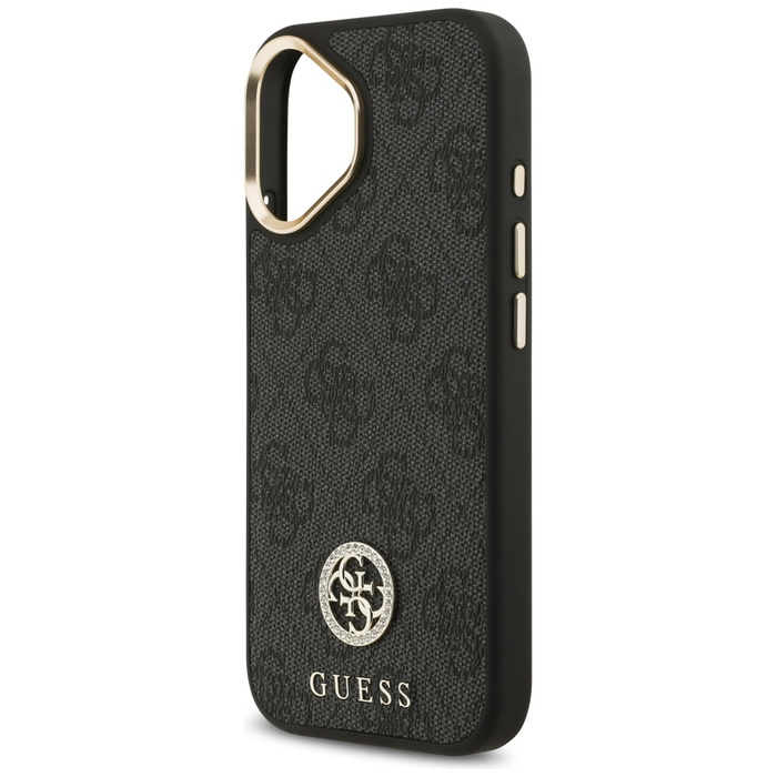 Etui Guess 4G Strass Logo & Big Strap    Metal Buttons MagSafe do iPhone 17 czarny