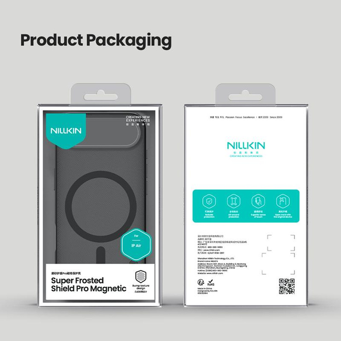 NILLKIN SUPER SHIELD PRO MAGNETIC IPHONE 17 AIR, PRZEŹROCZYSTY CZARNY