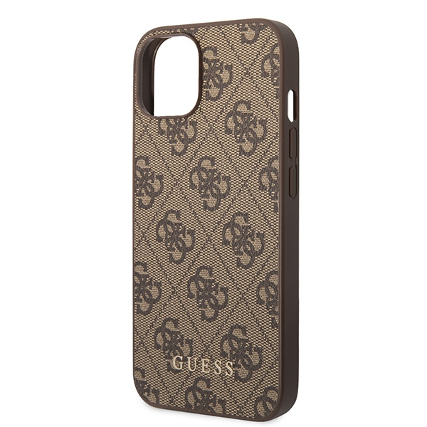 Etui Guess GUHCP15MG4GFBR iPhone 15 Plus 6.7" brązowy/brown hard case 4G Metal Gold Logo Case