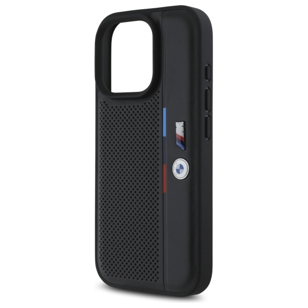 Etui BMW iPhone 16 Pro Max 6.9" czarny/black hardcase M Perforated Tricolor Detail Line