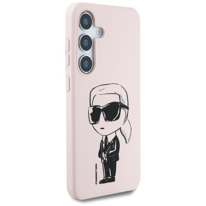 Etui Karl Lagerfeld Silicone Graffiti     Ikonik Printed Logo MagSafe do Samsung Galaxy S25 różowy