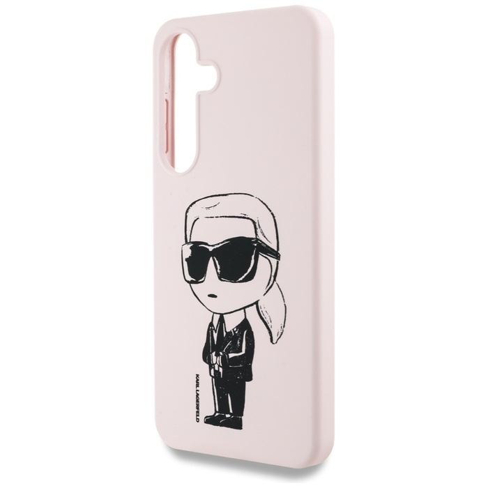 Etui Karl Lagerfeld Silicone Graffiti     Ikonik Printed Logo MagSafe do Samsung Galaxy S25 różowy