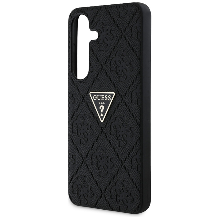 Etui Guess Hot Stamp 4G Pattern Triangle  Metal Logo do Samsung Galaxy S25 czarny