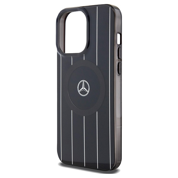 Etui Mercedes MEHMP15L23HRSK iPhone 15 Pro 6.1" czarny/black hardcase Double Layer Crossed Lines MagSafe Case