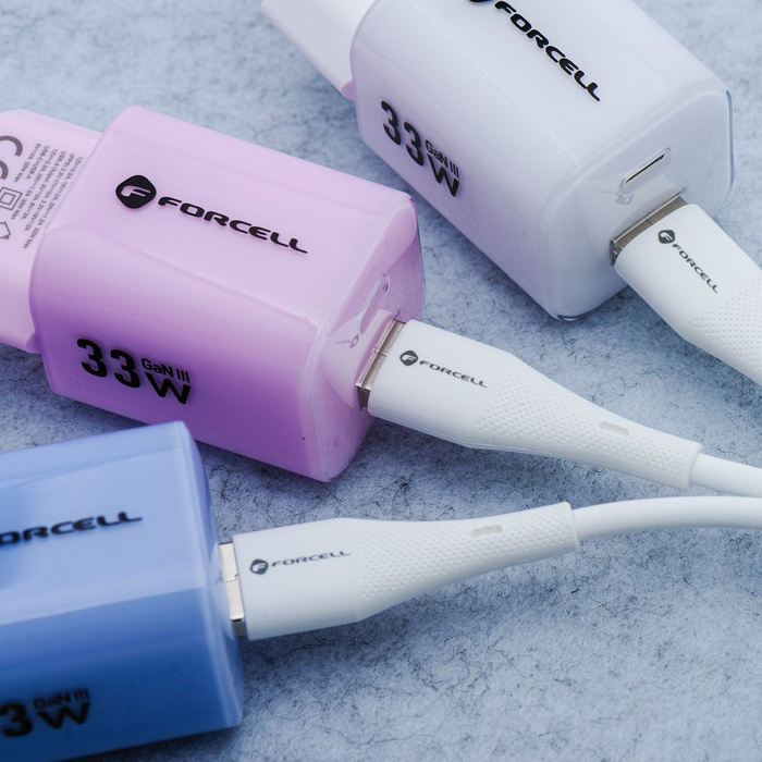 Kabel USB C do USB C Forcell F-Energy QC4.0 PD 3A 60W Silicone 1 m C344 biały