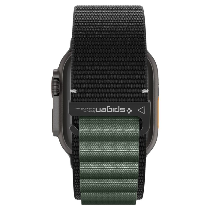 PASEK SPIGEN WBF1 BAND APPLE WATCH 6 / 7 / 8 / 9 / 10 / SE / ULTRA 1 / 2 (44 / 45 / 46 / 49 MM) BLACK/GREEN