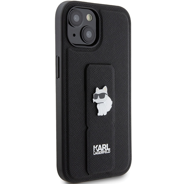 Etui Karl Lagerfeld KLHCP15MGSACHPK iPhone 15 Plus 6.7" czarny/black hardcase Gripstand Saffiano Choupette Pins Case