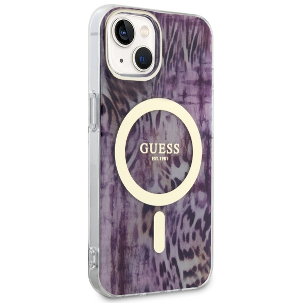 Etui Guess GUHMP14SHLEOPWP iPhone 14 6.1" różowy/pink hardcase Leopard MagSafe Case