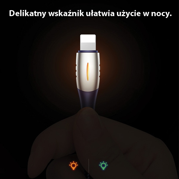 Kabel Pleciony USAMS Lightning U-Tone Power-off 2A Fast Charging 1.2m Czarny