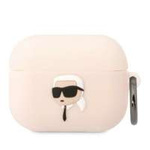 Karl Lagerfeld KLAPRUNIKP AirPods Pro cover różowy/pink Silicone Karl Head 3D