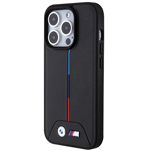 Etui Bmw Bmhmp15l22pvtk Iphone 15 Pro 6.1" Czarny/black Hardcase Quilted Tricolor Magsafe Case