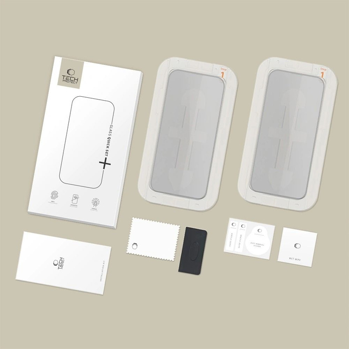 SZKŁO PRYWATYZUJĄCE TECH-PROTECT IPHONE 13 / 13 PRO / 14 / 16E QUICK SET SPY+ 2-PACK PRIVACY
