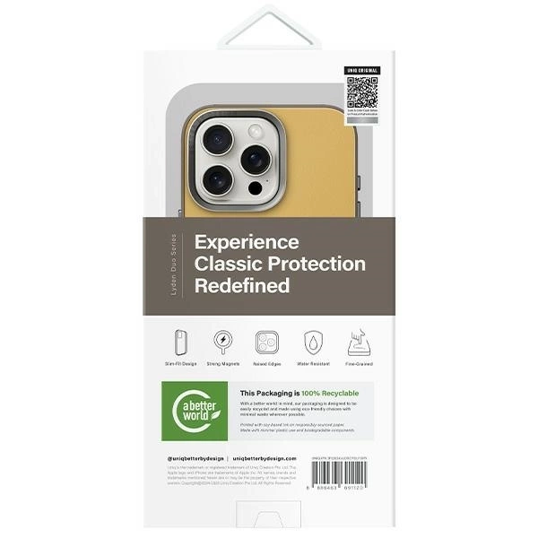 Etui UNIQ Lyden DS iPhone 16 Pro 6.3" Magclick Charging żółto-szary/yellow-grey