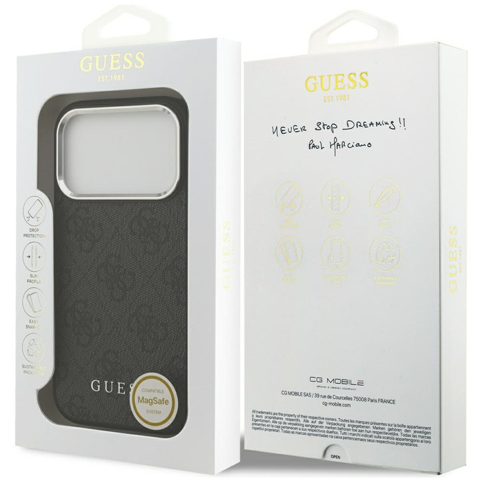 Etui Guess 4G Classic Logo MagSafe do    iPhone 17 Pro czarny