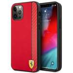 Etui FERRARI Apple iPhone 12 Pro Max On Track Carbon Stripe Czerwony Hardcase