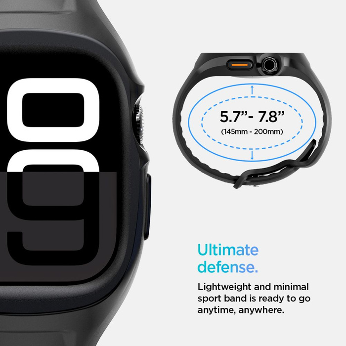 PASEK SPIGEN APPLE WATCH 10 (46 MM) LIQUID AIR PRO MATOWY CZARNY