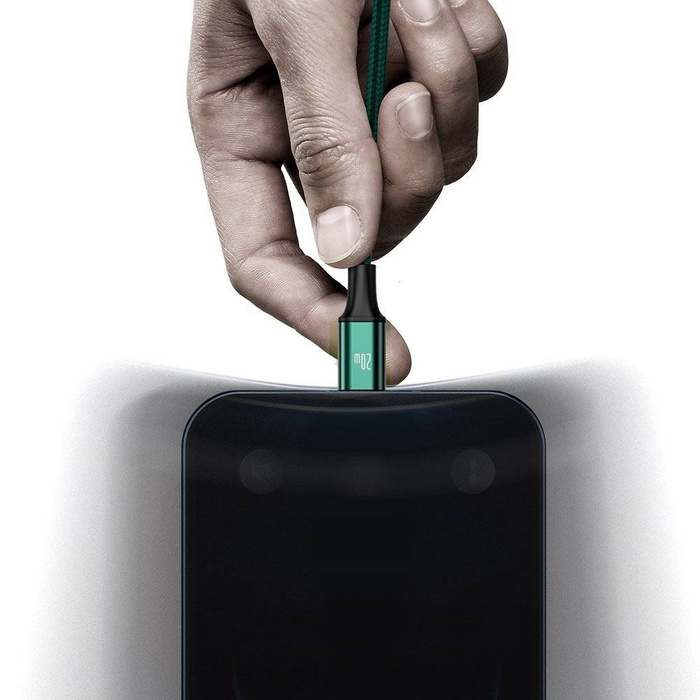 Baseus Rapid 3w1 kabel USB Typ C - USB Typ C / Lightning / micro USB 20 W 1,5 m zielony (CAMLT-SC06)